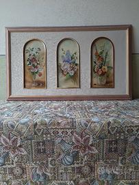 Trittico di nature morte floreali