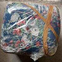 Pouf imbottito in midollino