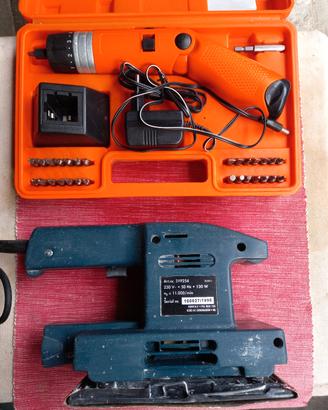 Piccolo lotto Levigatrice + avvitatore a batteria 