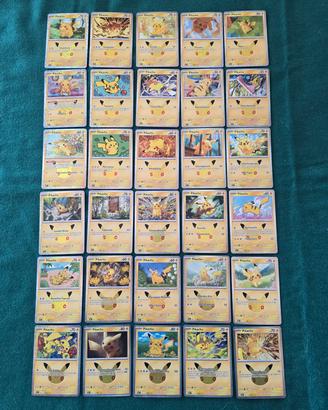 Lotto completo pikachu 30 anniversario ita