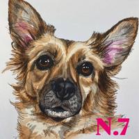 Stampa di ritratti di cani ad acquerello