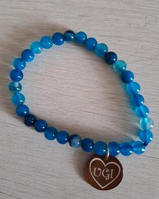 Braccialetto in agata blu 