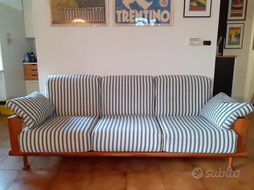 Divano sfoderabile 3 posti in ciliegio