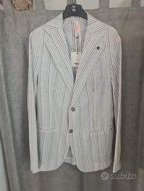 giacca displaj gessata bianca large