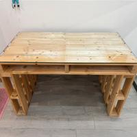 Tavolo scrivania pallet vetro temperato 127x70