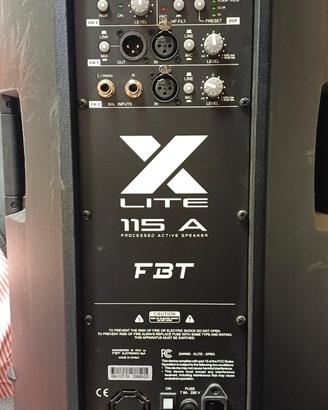 COPPIA CASSE AMPLIFICATE FBT X-LITE 115A 1500W