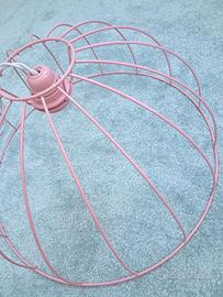 Lampadario rosa shabby chic paralume country chic 