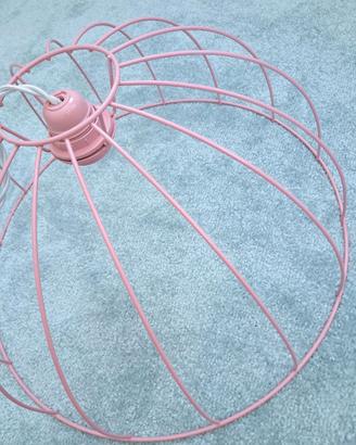 Lampadario rosa shabby chic paralume country chic 