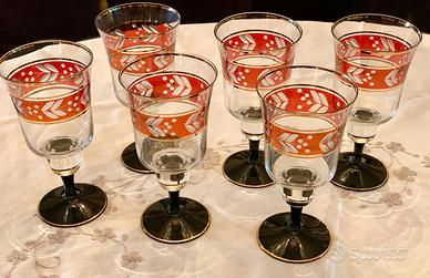 BICCHIERI IN CRISTALLO UNGHERESE E ORO ZECCHINO