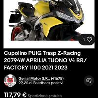 cupolino Puig per Aprilia Tuono v4 