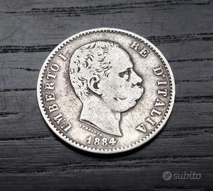 ARGENTO _ 1 lira 1884 1886 1887 ITALIA REGNO