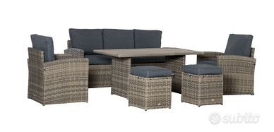 Set da giardino 6 pezzi + cuscini – PARI AL NUOVO