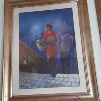 fantuzzi olio su tela 50x70 autenticato sul retro