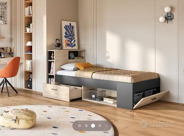 Letto singolo (struttura + rete a doghe)