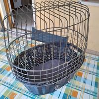 Trasportino cesto bici per cane con grata mobile