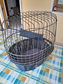 Trasportino cesto bici per cane con grata mobile