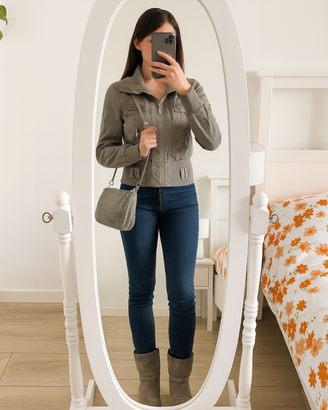 Giacchetto grigio leggero stile bomber – Dee Jay's
