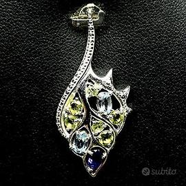 Pendente in argento con pietre naturali 