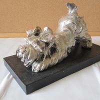 Statuetta cane terracotta  argento Cacciapuoti