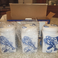 Set 3 contenitori in ceramica zucchero sale