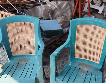 Stock 6 sedie da giardino "da battaglia" (con dife
