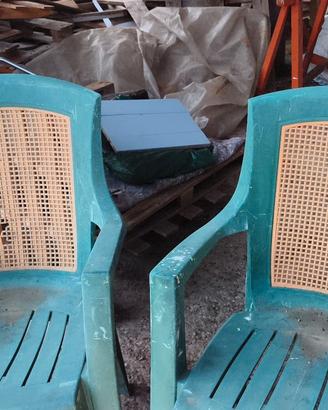 Stock 6 sedie da giardino "da battaglia" (con dife