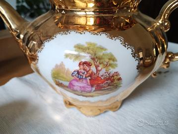 servizio da the in oro zecchino 