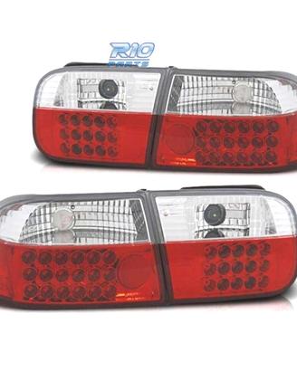 FANALI HONDA CIVIC 91-95 LED ROSSO CROMATO