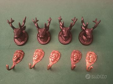 APPENDIABITI D'EPOCA TESTA LEONE E CERVO