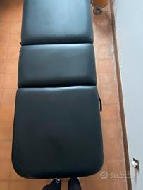 Lettino per massaggi portatile di pelle nero