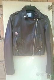 Splendido Giubbino Chiodo pelle Berskha XS