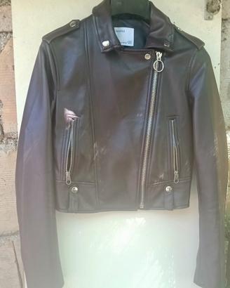 Splendido Giubbino Chiodo pelle Berskha XS