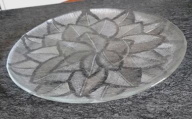 Centro tavola in vetro vintage anni 80