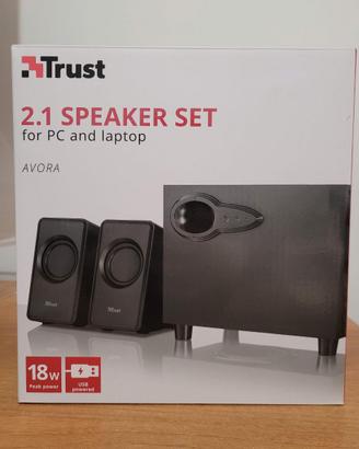 TRUST AVORA 2.1 SET ATUOPARLANTI E SUBWOOFER PC