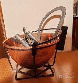 Pentola / paiolo per polenta elettrica in rame 