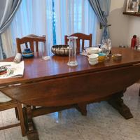 Tavolo a bandelle legno massello e 6 sedie