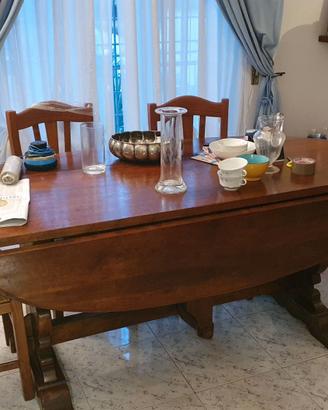 Tavolo a bandelle legno massello e 6 sedie