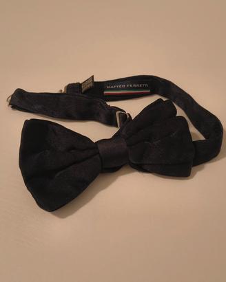 Papillon blu scuro in seta uomo donna unisex