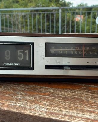 Radio sveglia flick clock  soundesign anni 70
