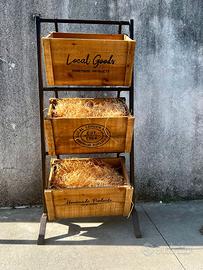 Cassettiera legno e ferro