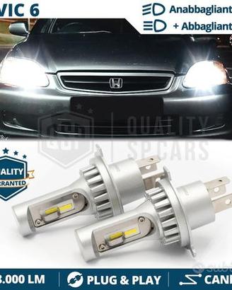 Kit Luci Fari LED H4 Per HONDA CIVIC 6 6500K 8000L