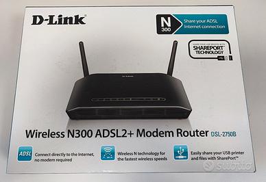 D-Link DSL-2750B Modem Router ADSL2+ N300 USB