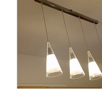 Lampadario Binario 4 Luci Coni vetro