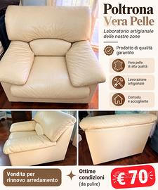 Poltrona in vera pelle