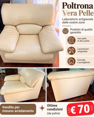 Poltrona in vera pelle