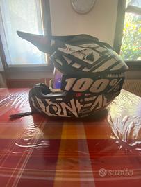 casco motocross oneal con mascherina