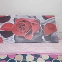 quadro con rosa lavorato con glitter 