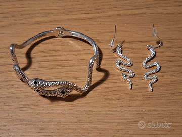 Set orecchini + bracciale serpente