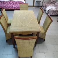 Tavolo in legno con 6 sedie made in Thailand