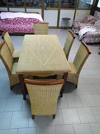 Tavolo in legno con 6 sedie made in Thailand